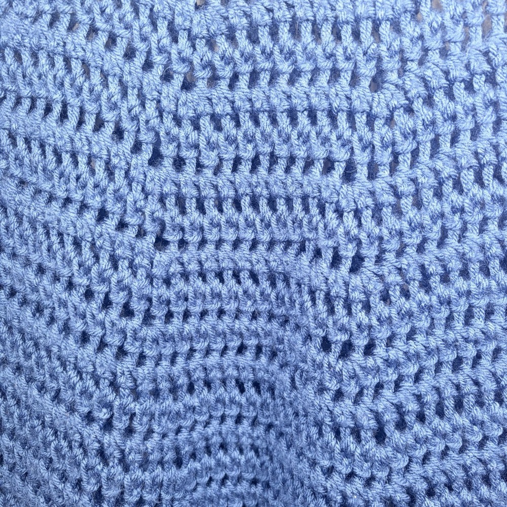 Hand Crocheted Beach Cover‎ Up Pullover Coastal Boho Sheer Resort Vacation M-XL - Picture 3 of 8